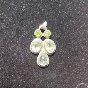 Elegant Silver and Green Gemstone Pendant